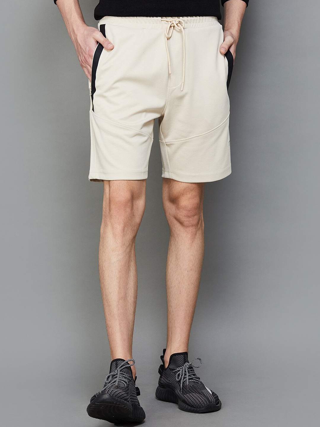 Fame Forever by Lifestyle Men Mid Rise Sports Shorts, Beige