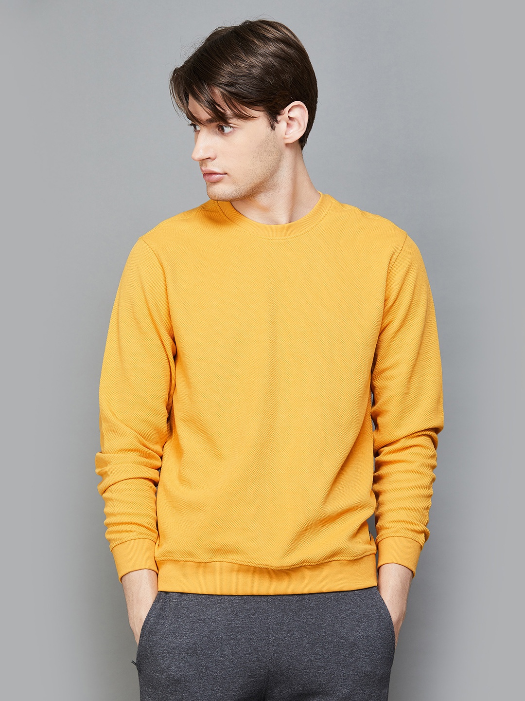 

Fame Forever by Lifestyle Round Neck Pullover Sweatshirt, Yellow
