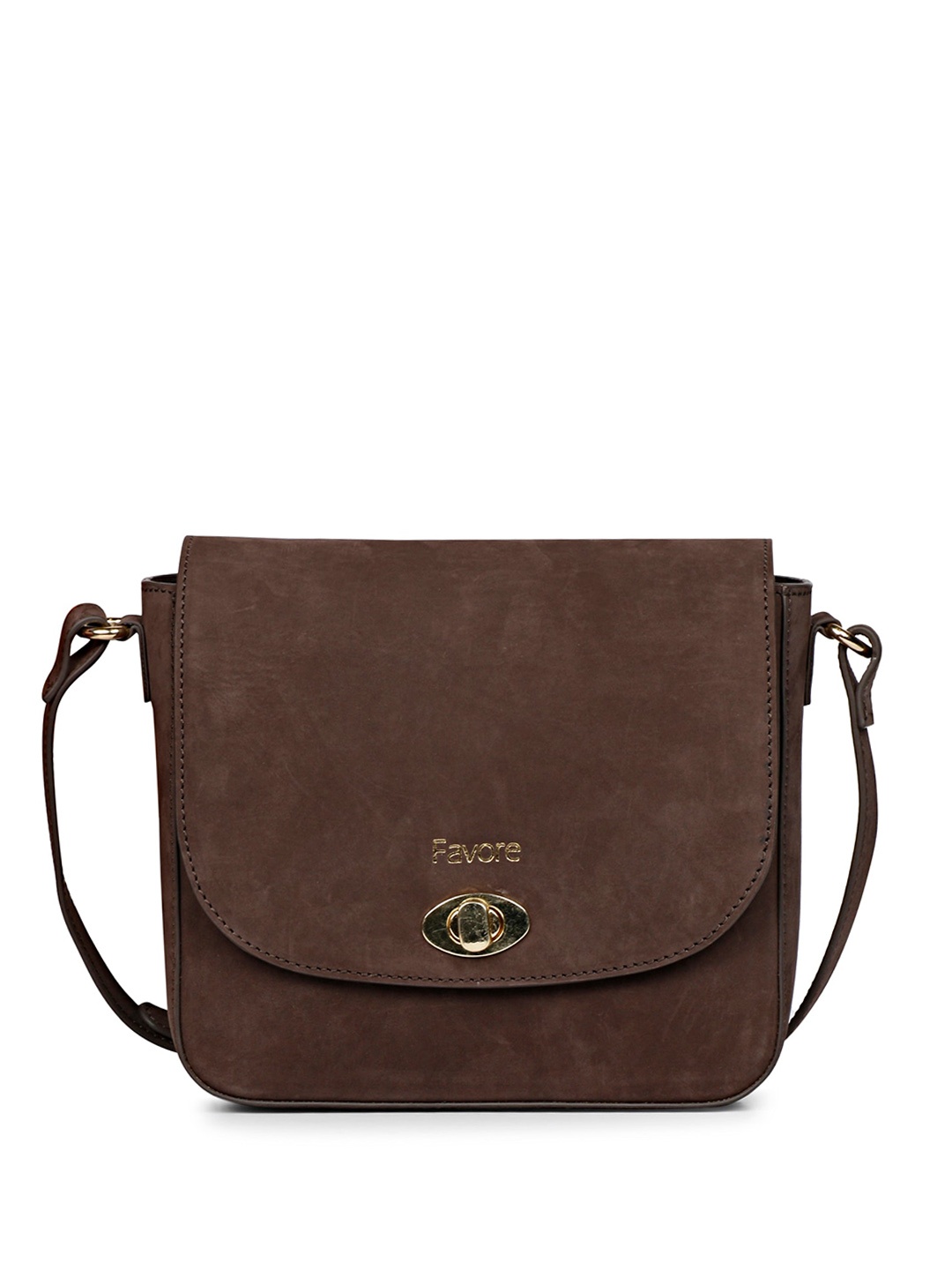 

Favore Leather Structured Sling Bag, Tan