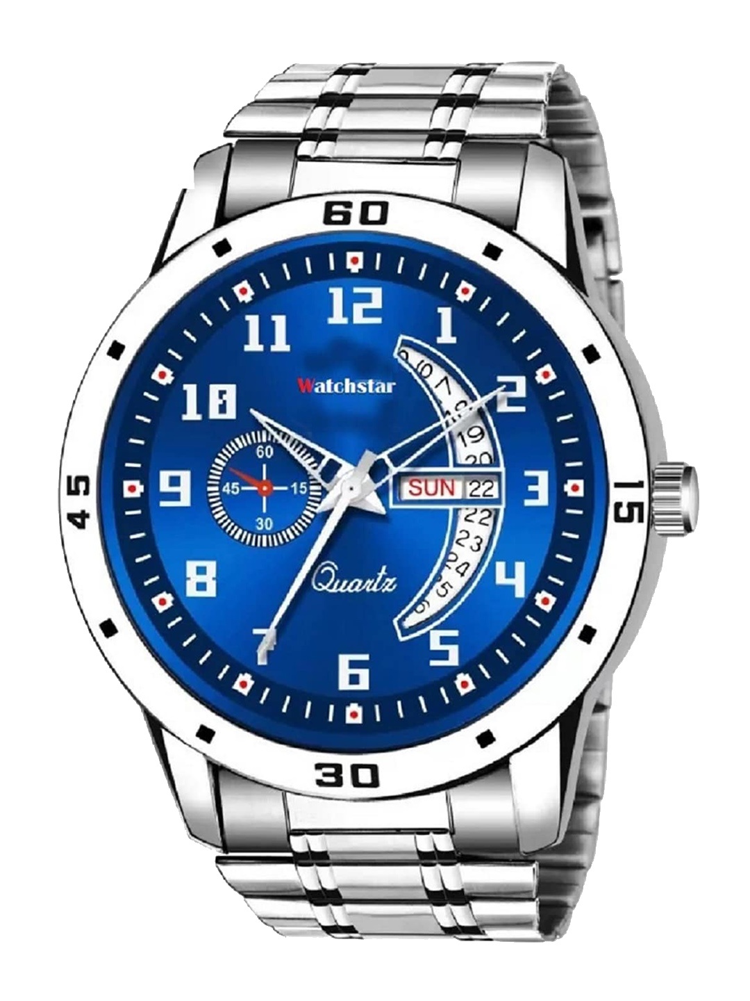 

WATCHSTAR Men Stainless Steel Multi Function Analogue Watch DD Aveo Steel BlueAN, Blue