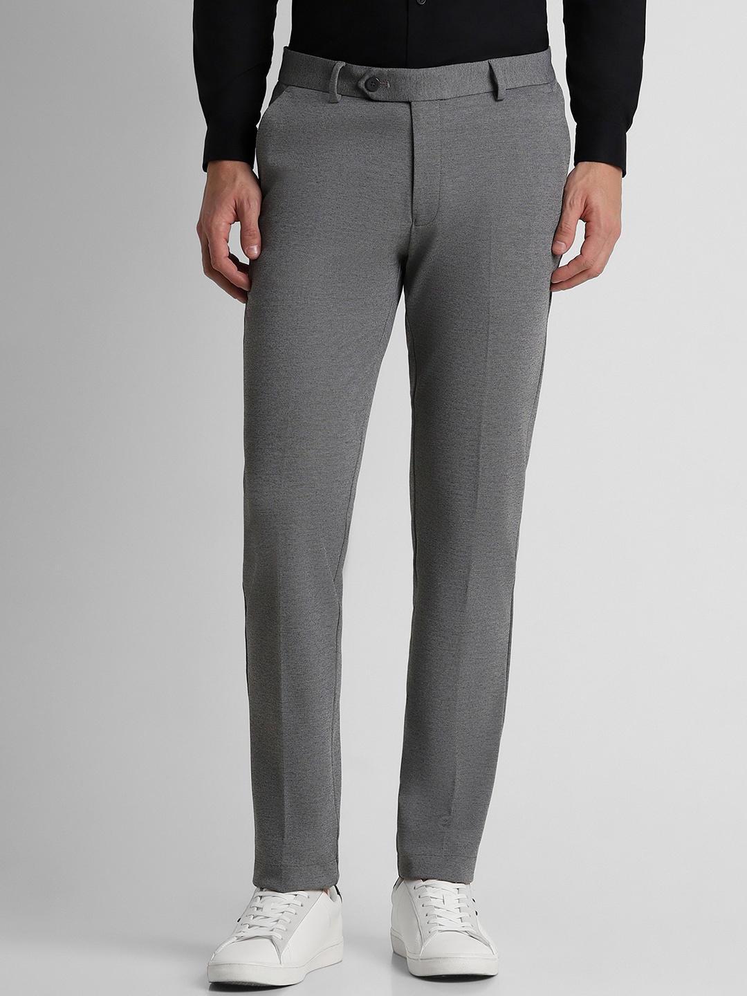 

Peter England Men Slim Fit Formal Trousers, Grey