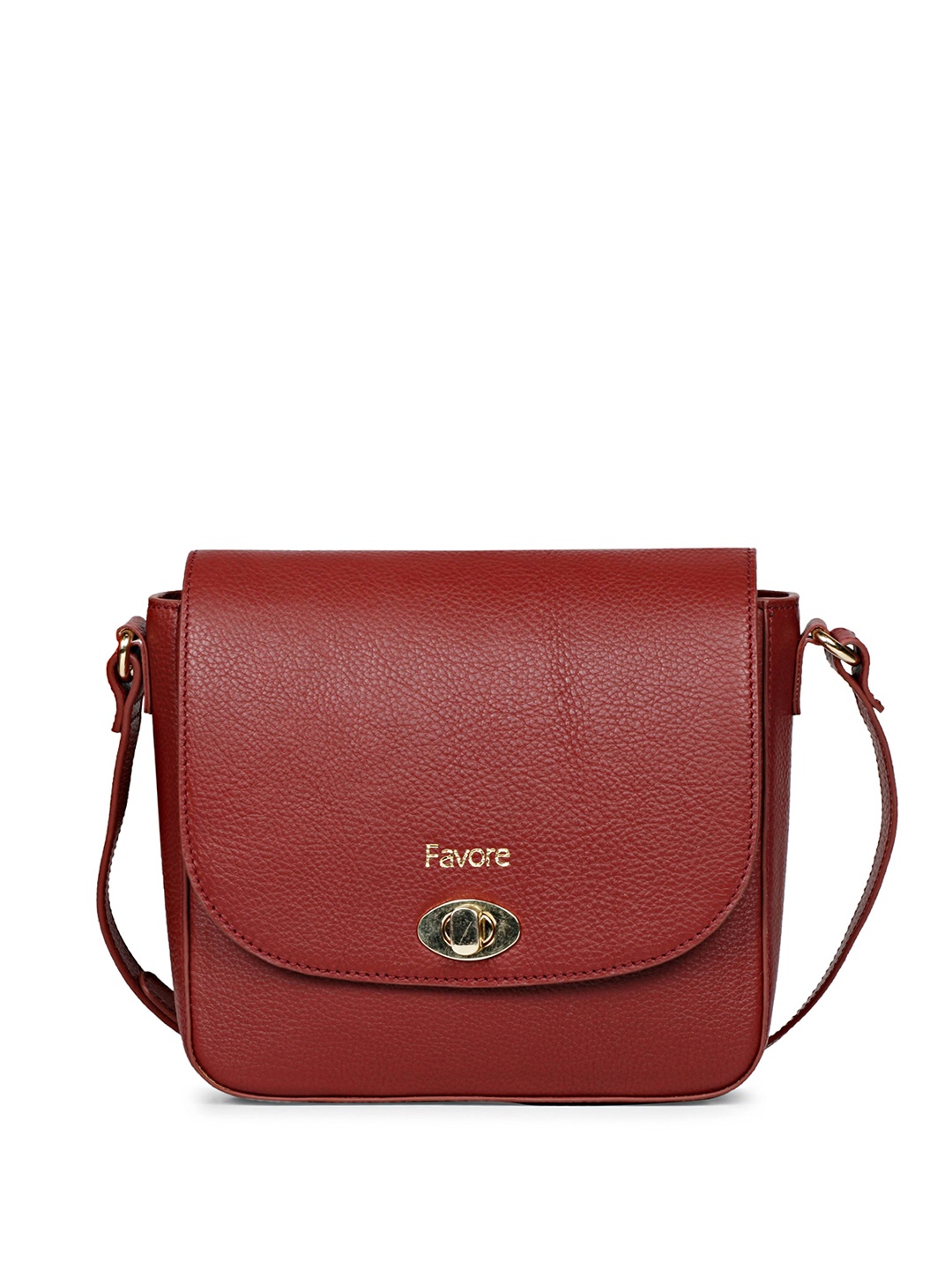 

Favore Leather Structured Sling Bag, Red