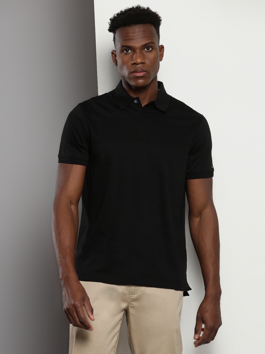 

Tommy Hilfiger Polo Collar Pure Cotton T-shirt, Black