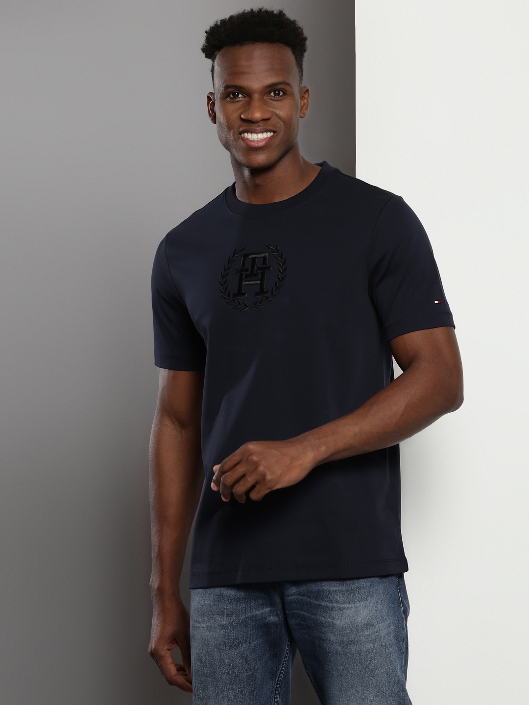 

Tommy Hilfiger Embroidered Round Neck T-shirt, Navy blue