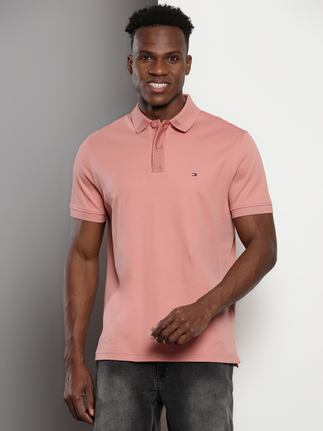 

Tommy Hilfiger Polo Collar Pure Cotton T-shirt, Pink