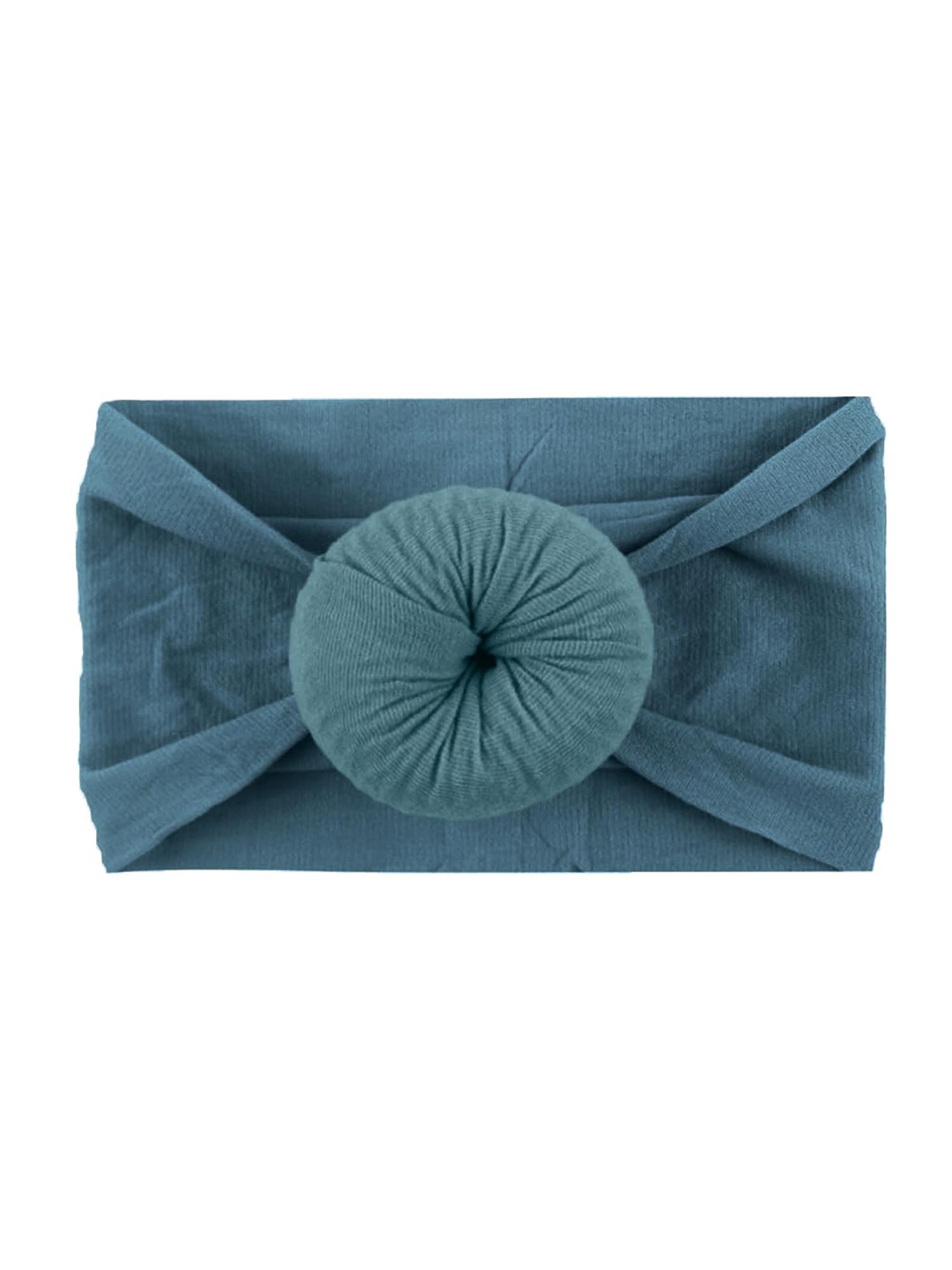 

SYGA Infants Solid Bandana Headband With Bun Detail, Blue