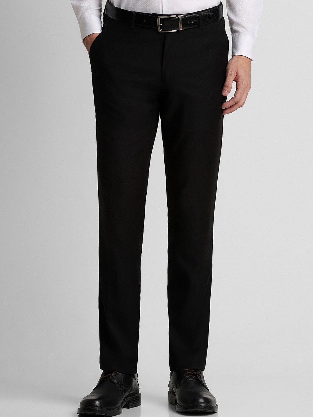 

Peter England Elite Men Slim Fit Formal Trousers, Black