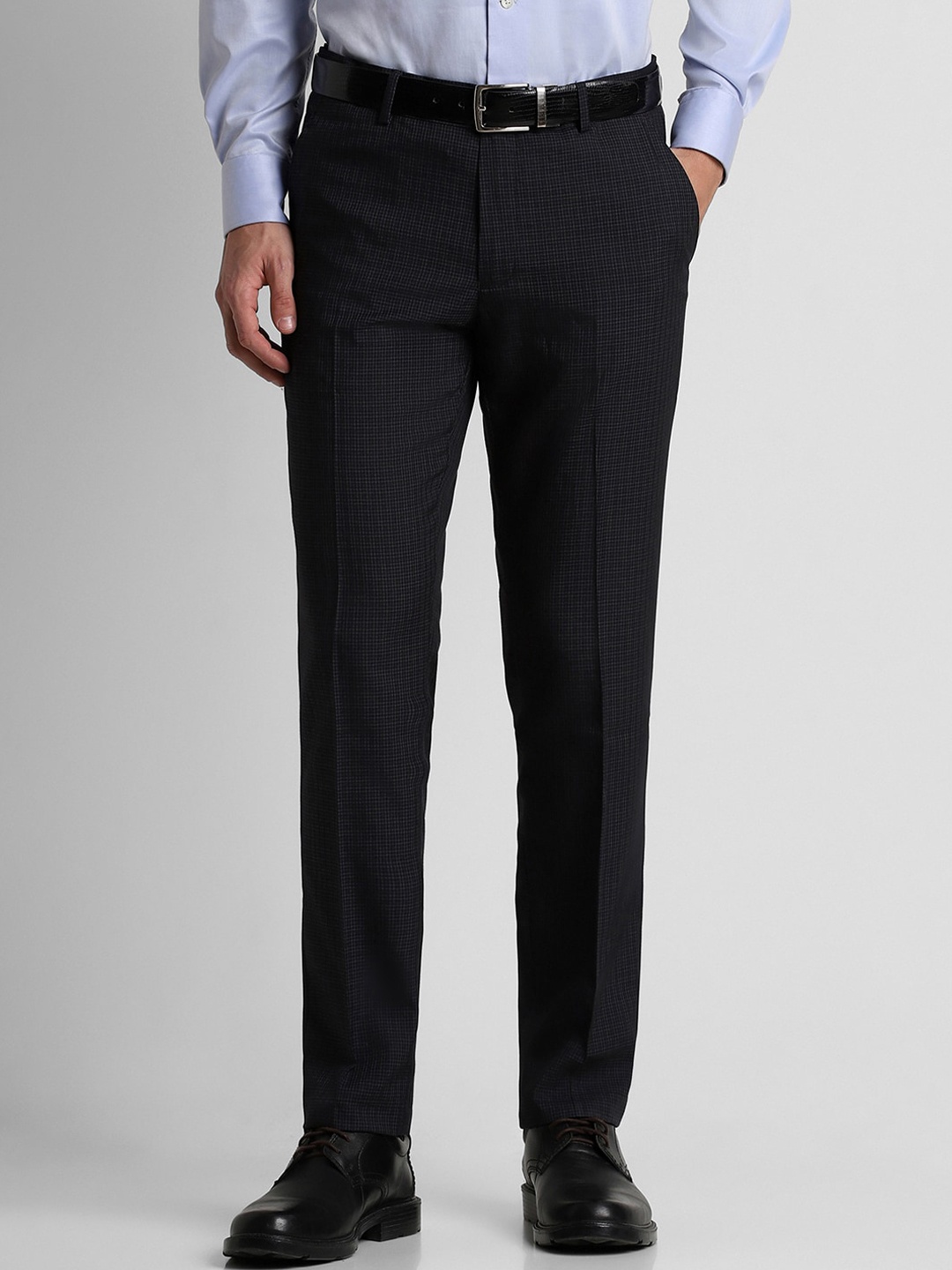 

Peter England Elite Men Slim Fit Formal Trousers, Black