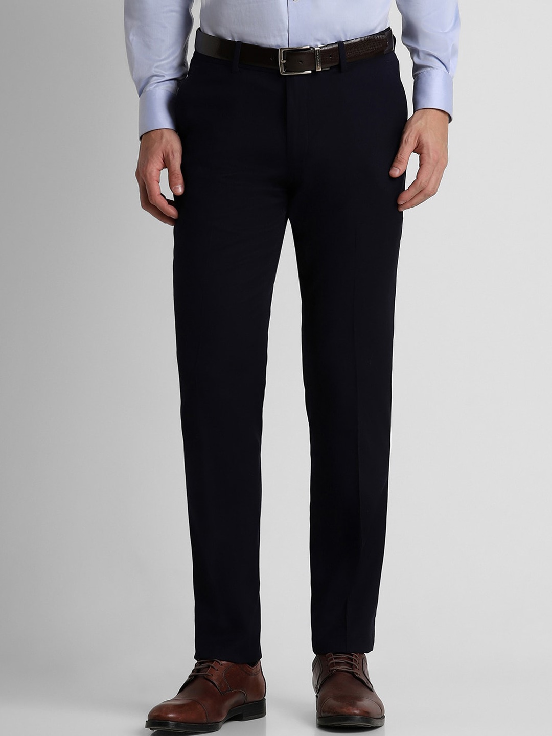

Peter England Elite Men Slim Fit Mid-Rise Formal Trousers, Black