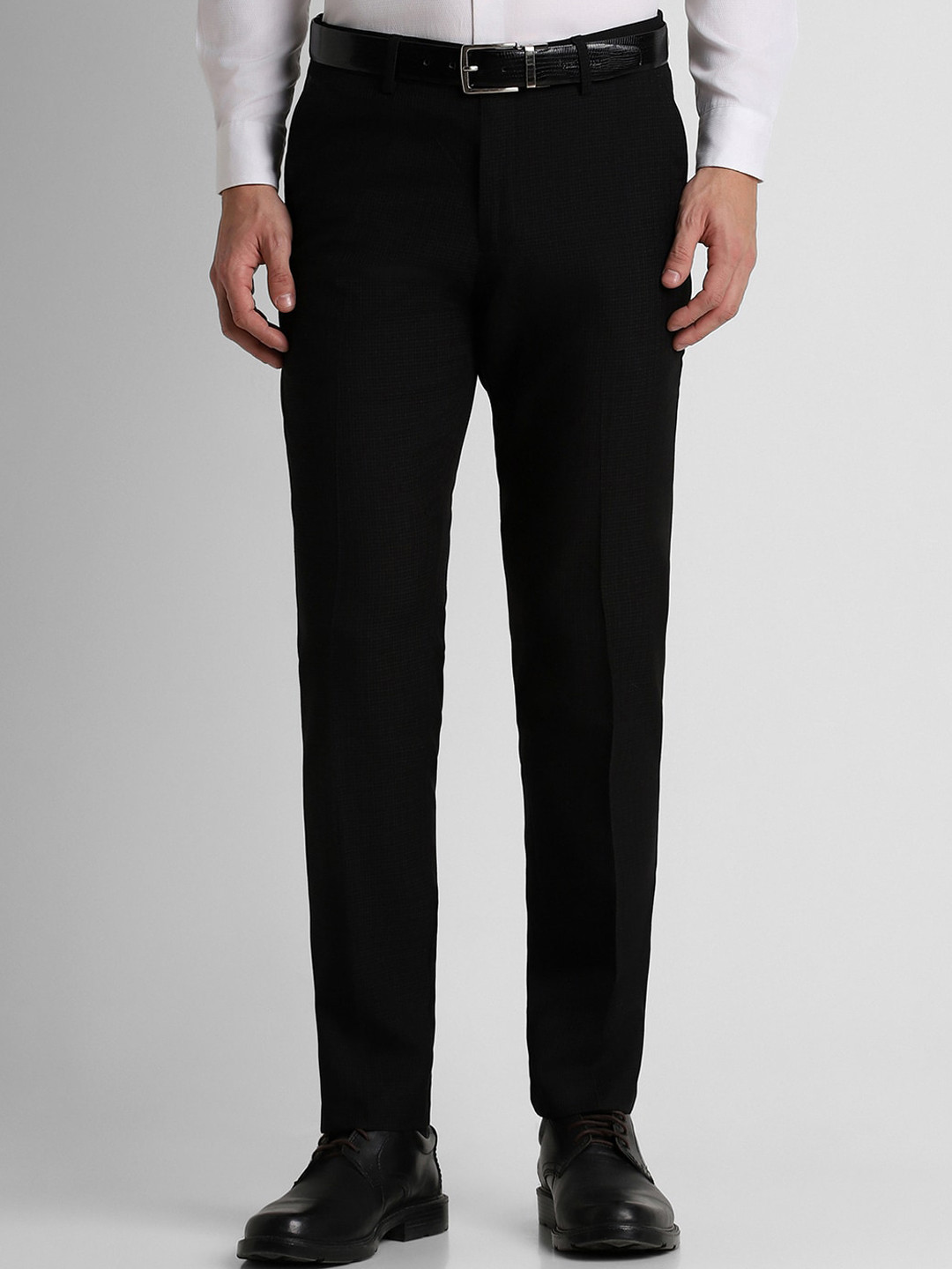 

Peter England Elite Men Slim Fit Formal Trousers, Black