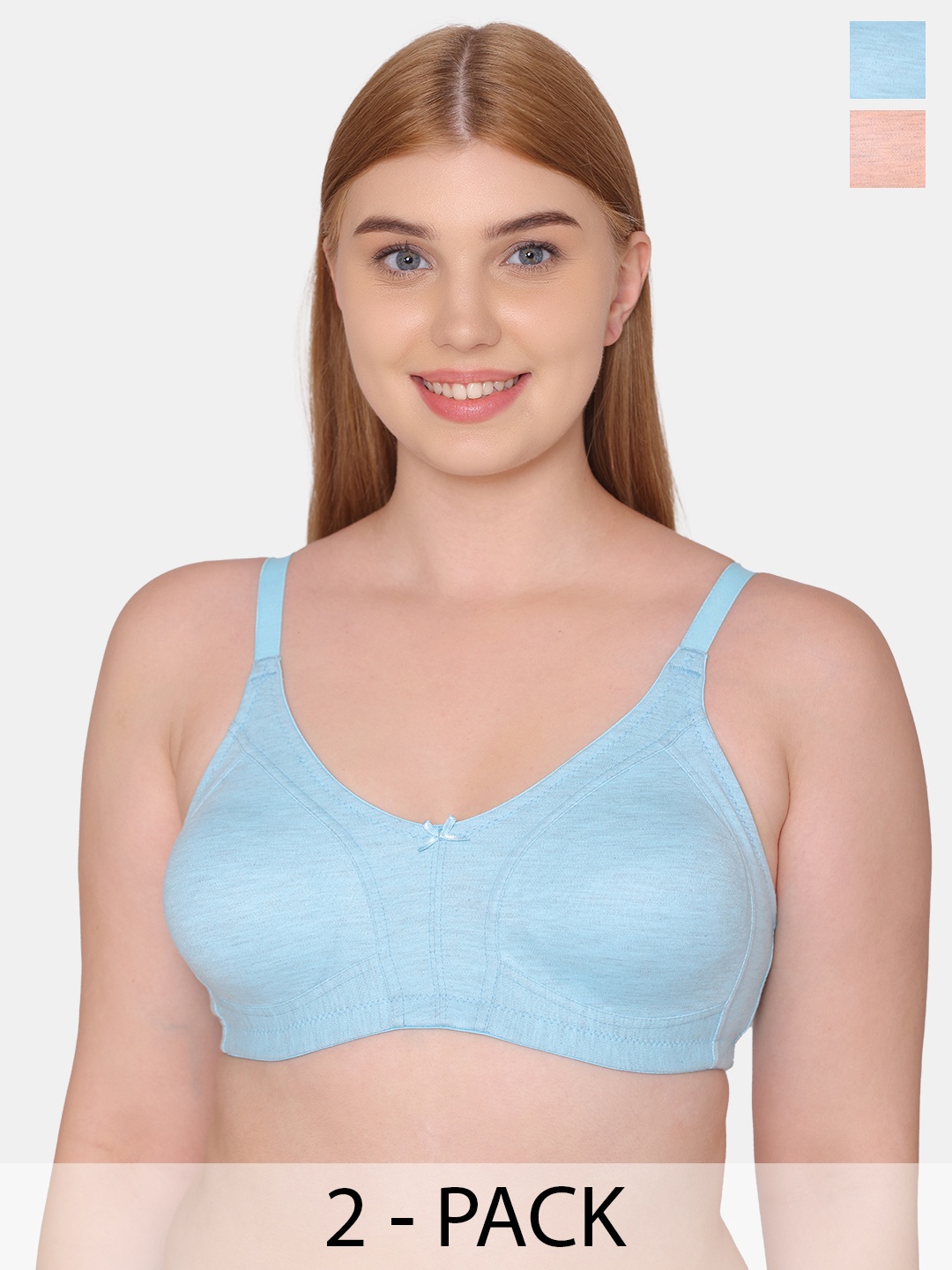 

Tweens Pack Of 2 Full Coverage Non Padded Minimizer Bra With All Day Comfort, Blue