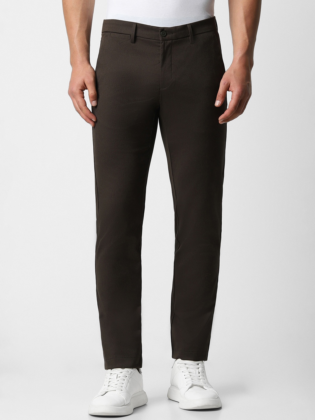 

Van Heusen Men Slim Fit Cotton Trousers, Brown