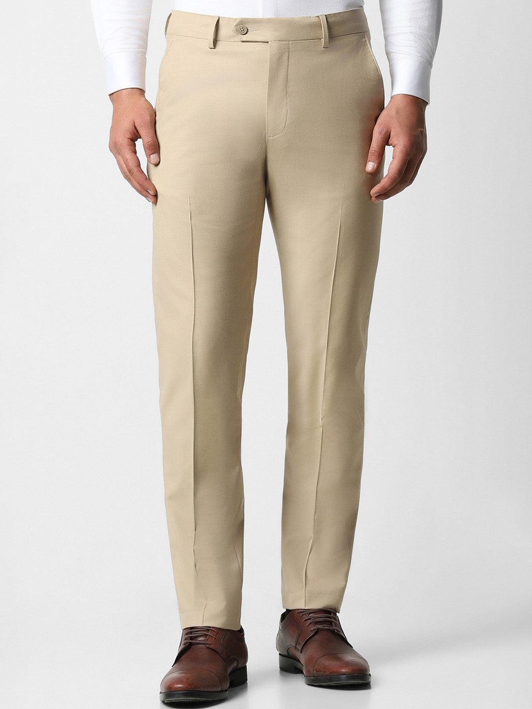 

Van Heusen Men Slim Fit Formal Trousers, Beige