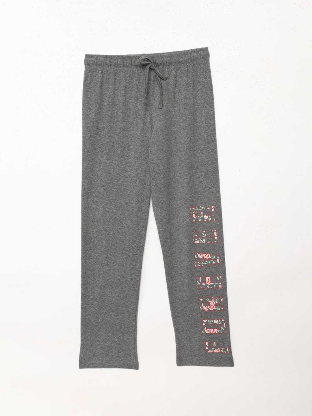 

mackly Girls Mid-Rise Pure Cotton Straight Lounge Pants, Grey