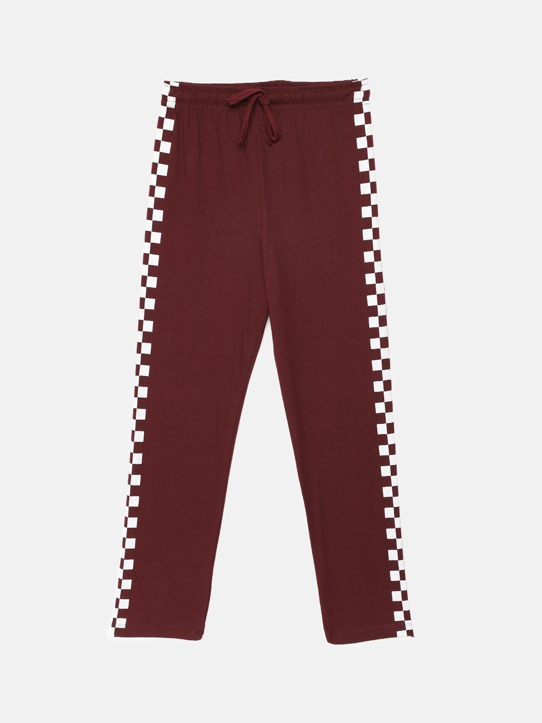 

mackly Girls Printed Mid-Rise Regular Fit Cotton Trousers, Maroon