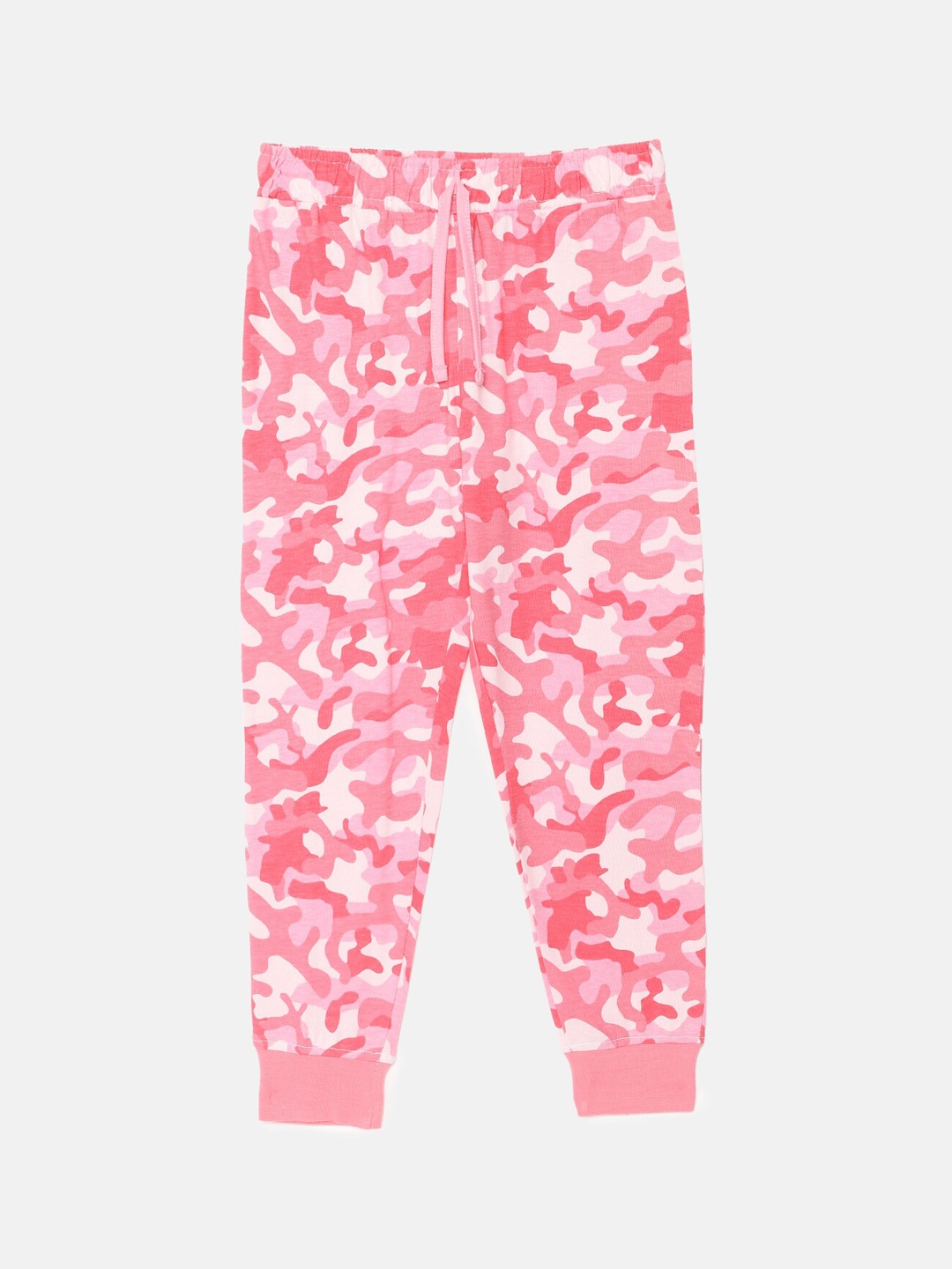 

mackly Girls Printed Pure Cotton Straight Lounge Jogger, Pink