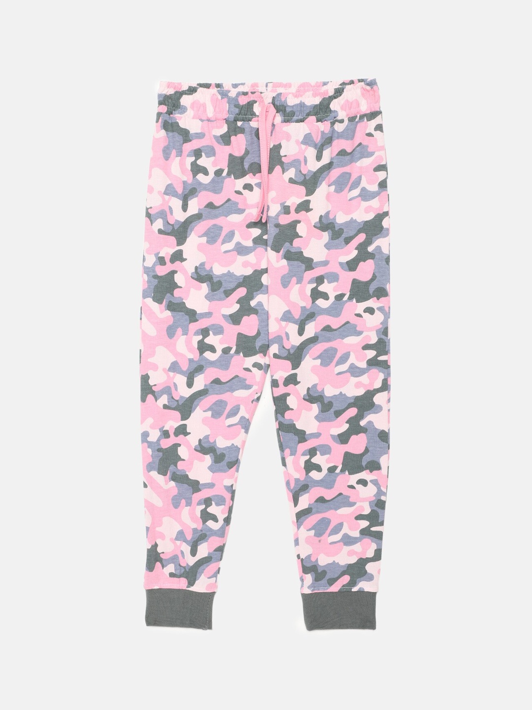 

mackly Girls Printed Pure Cotton Straight Lounge Joggers, Pink
