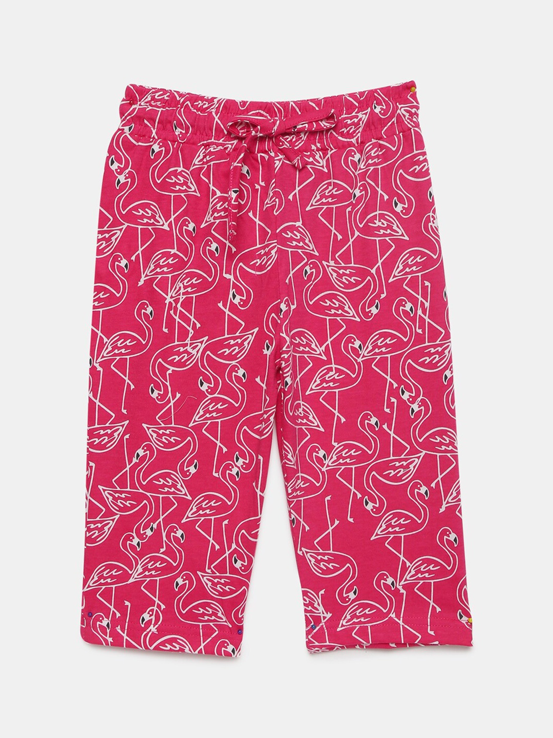 

mackly Girls Printed Pure Cotton Straight Straight Lounge Pant, Red