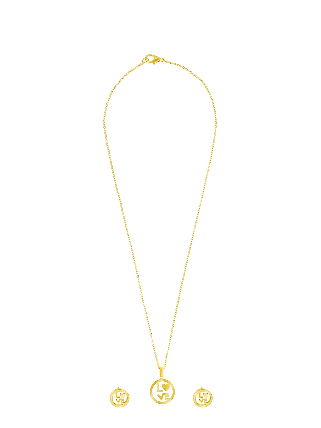 

Shining Jewel - By Shivansh Gold-Plated Pendant with Earrings