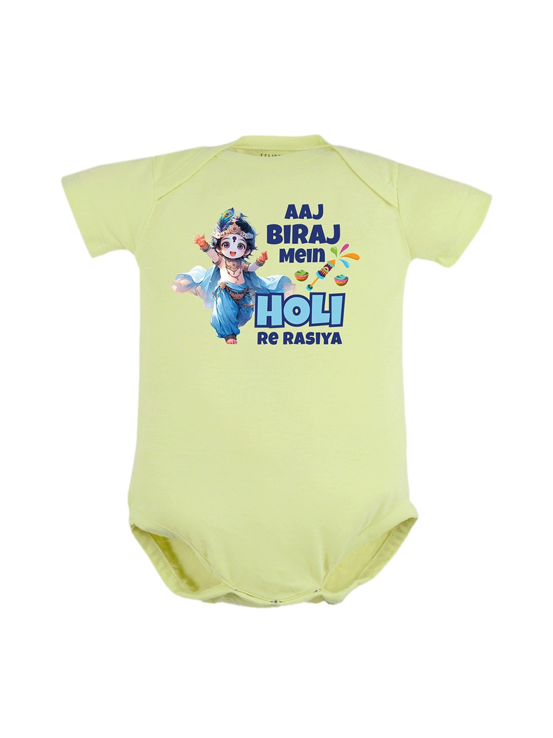 

FFLIRTYGO Infants Holi Printed Pure Cotton Bodysuit, Green