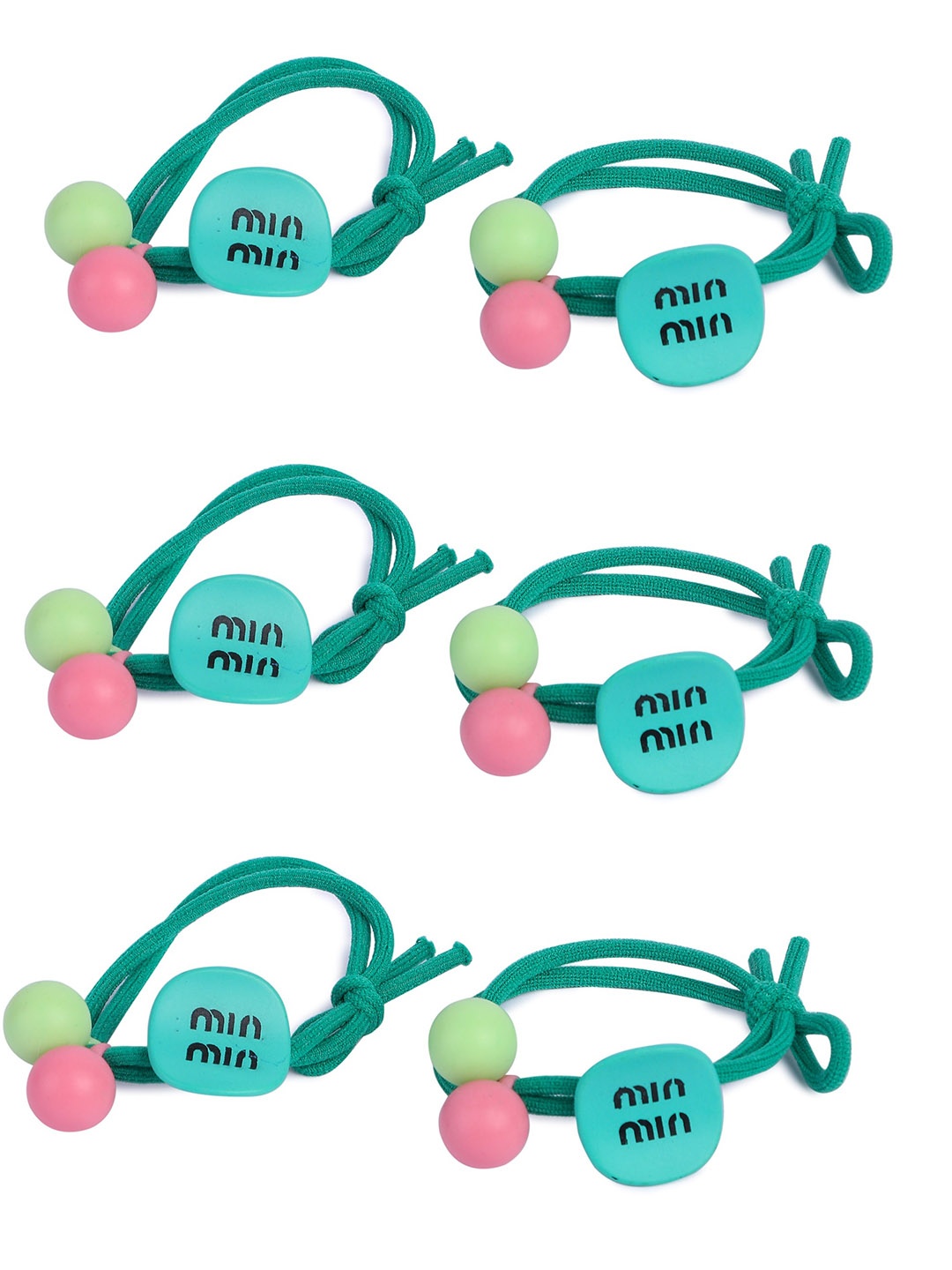 

NEOBABY Set of 6 Ponytail Holders, Green