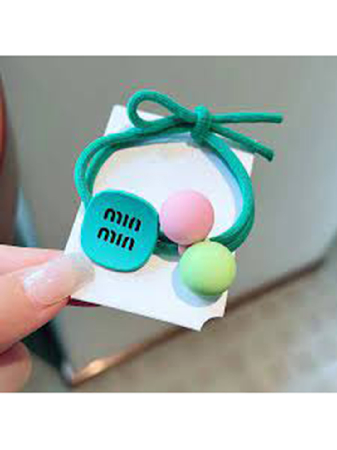 

NEOBABY Set Of 2 Ponytail Holders, Green