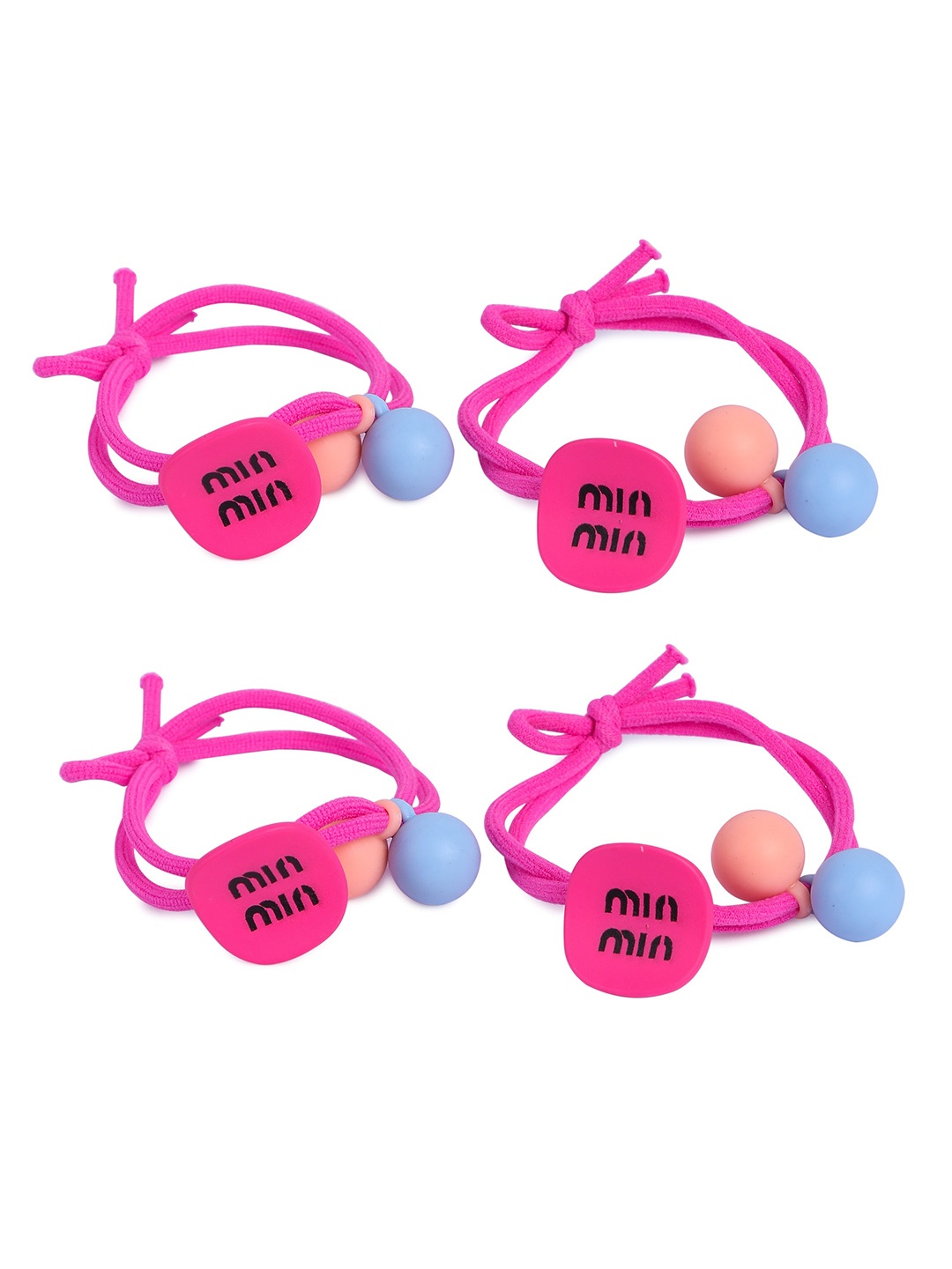 

NEOBABY Set Of 4 Ponytail Holders, Pink