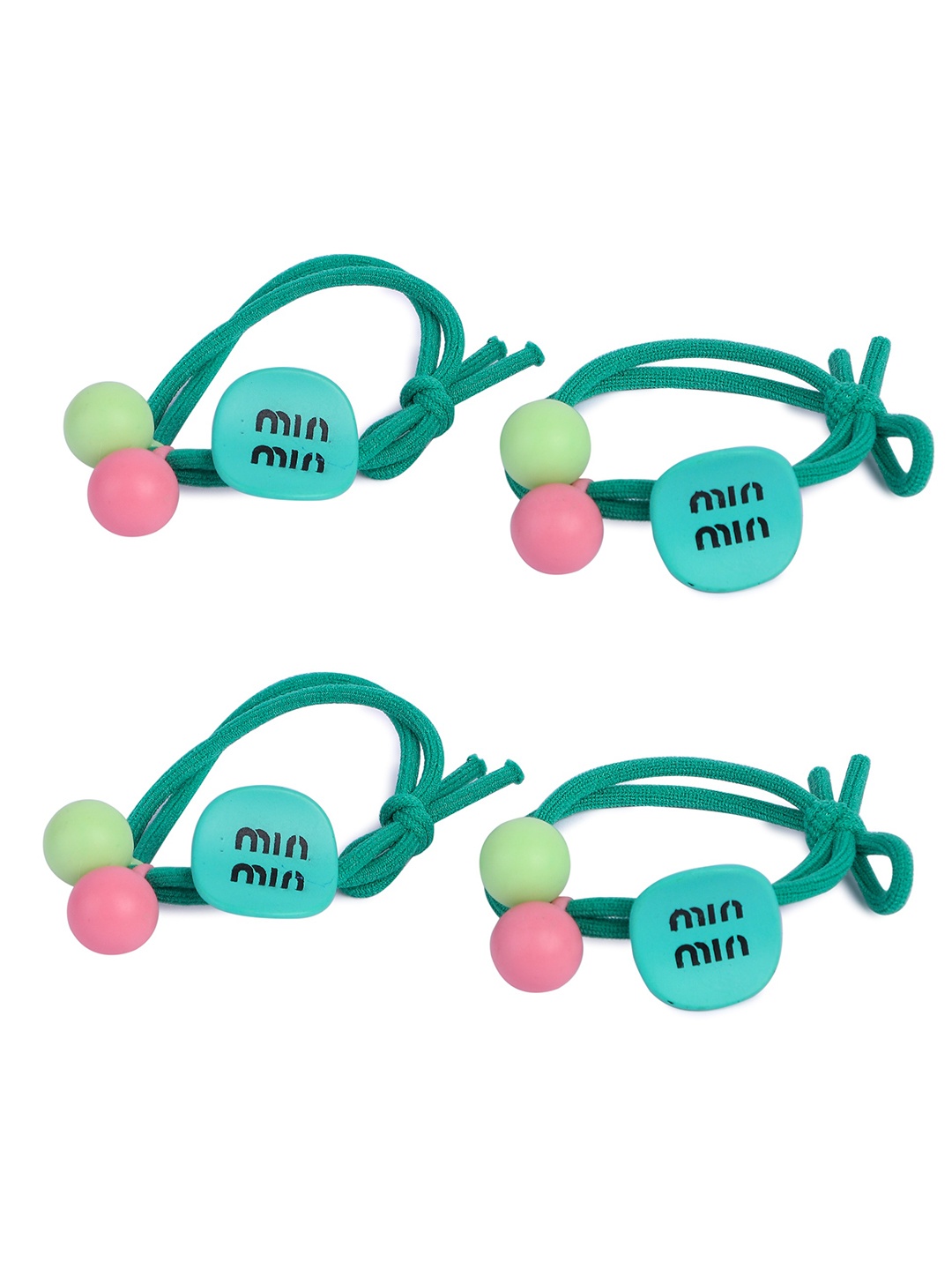 

NEOBABY Set Of 4 Ponytail Holders, Green