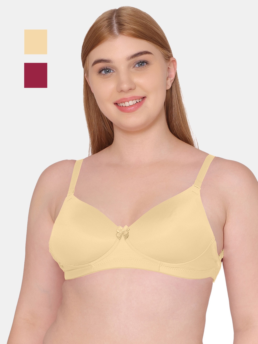 

Tweens Pack Of 2 Full Coverage Lightly Padded T-shirt Bra With All Day Comfort, Yellow