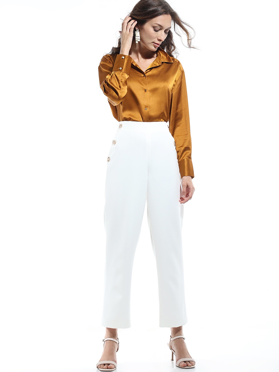 

Vero Moda Women Straight Fit Cropped Trousers, White