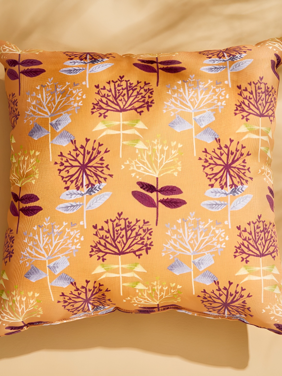 

Home Centre Orange & Maroon Square Shaped Spinel Shale Filled Cushion