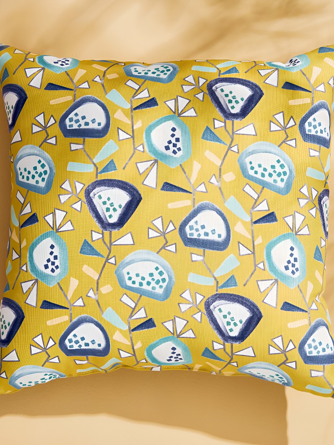 

Home Centre Spinel Biscay Yellow & Blue Floral Printed Pre Filled Cushion