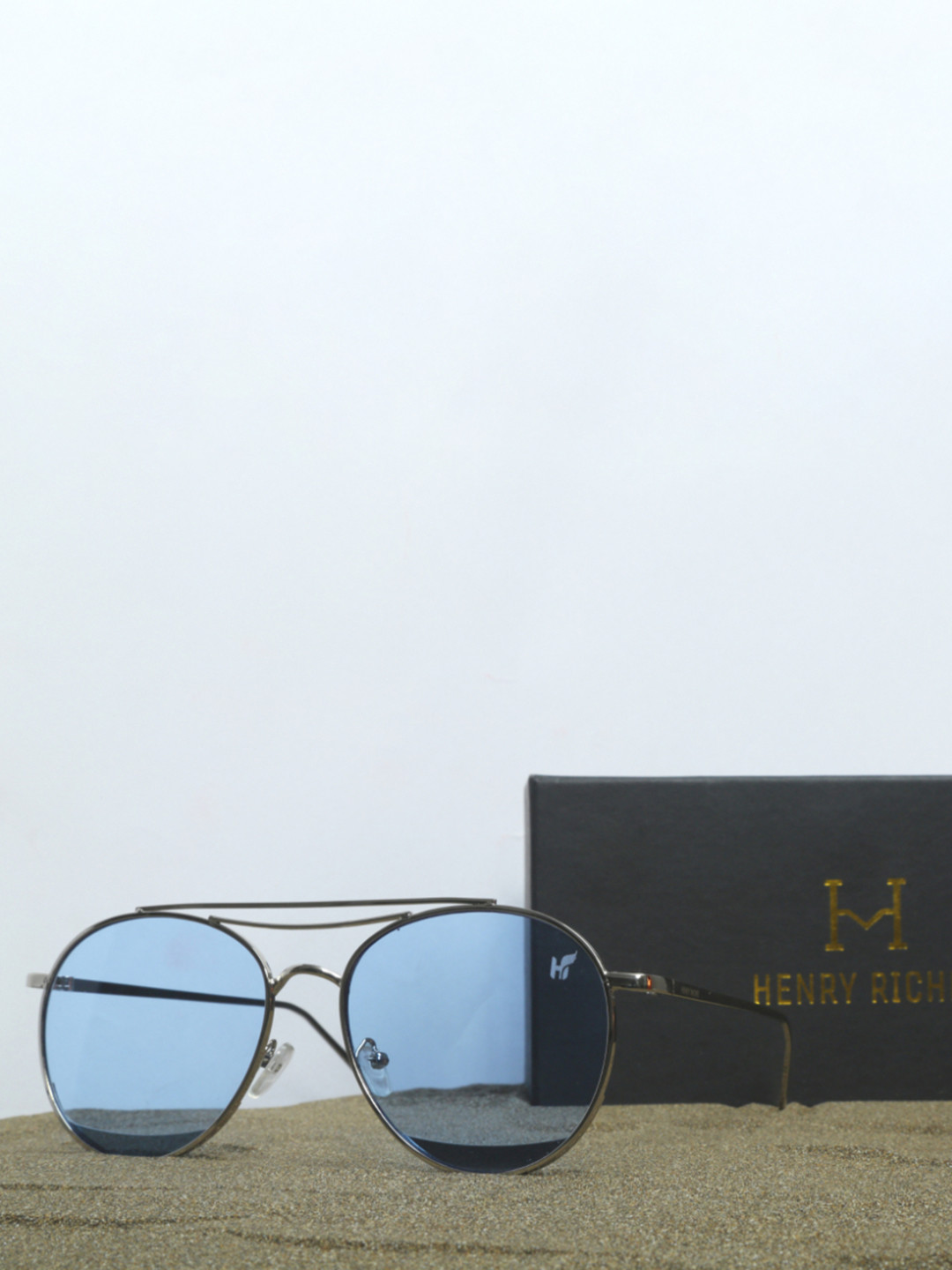 

HENRY RICHEL Unisex Round Sunglasses with UV Protected Lens 1106, Silver