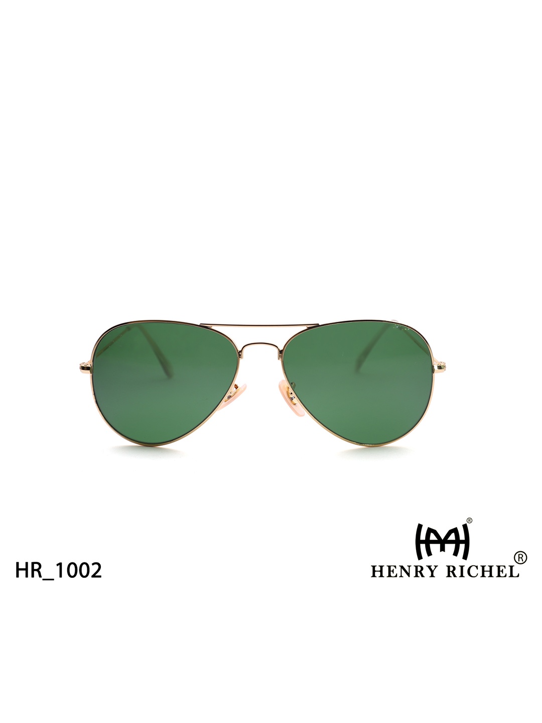 

HENRY RICHEL Unisex Aviator Sunglasses with UV Protected Lens 1002, Gold