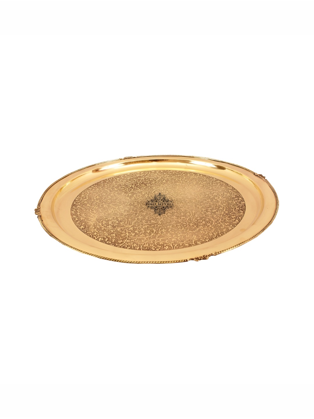

INDIAN ART VILLA GoldToned Brass Embossed Plate, Gold
