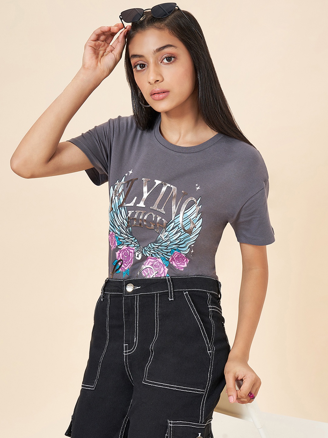 

Coolsters by Pantaloons Girls Printed T-shirt, Black