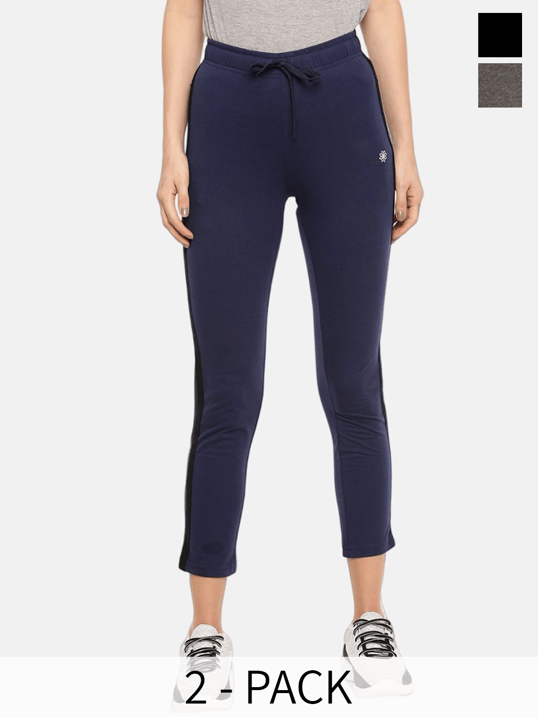 Dollar Missy Women Pack Of 2 Mid-Rise Track Pants, Blue