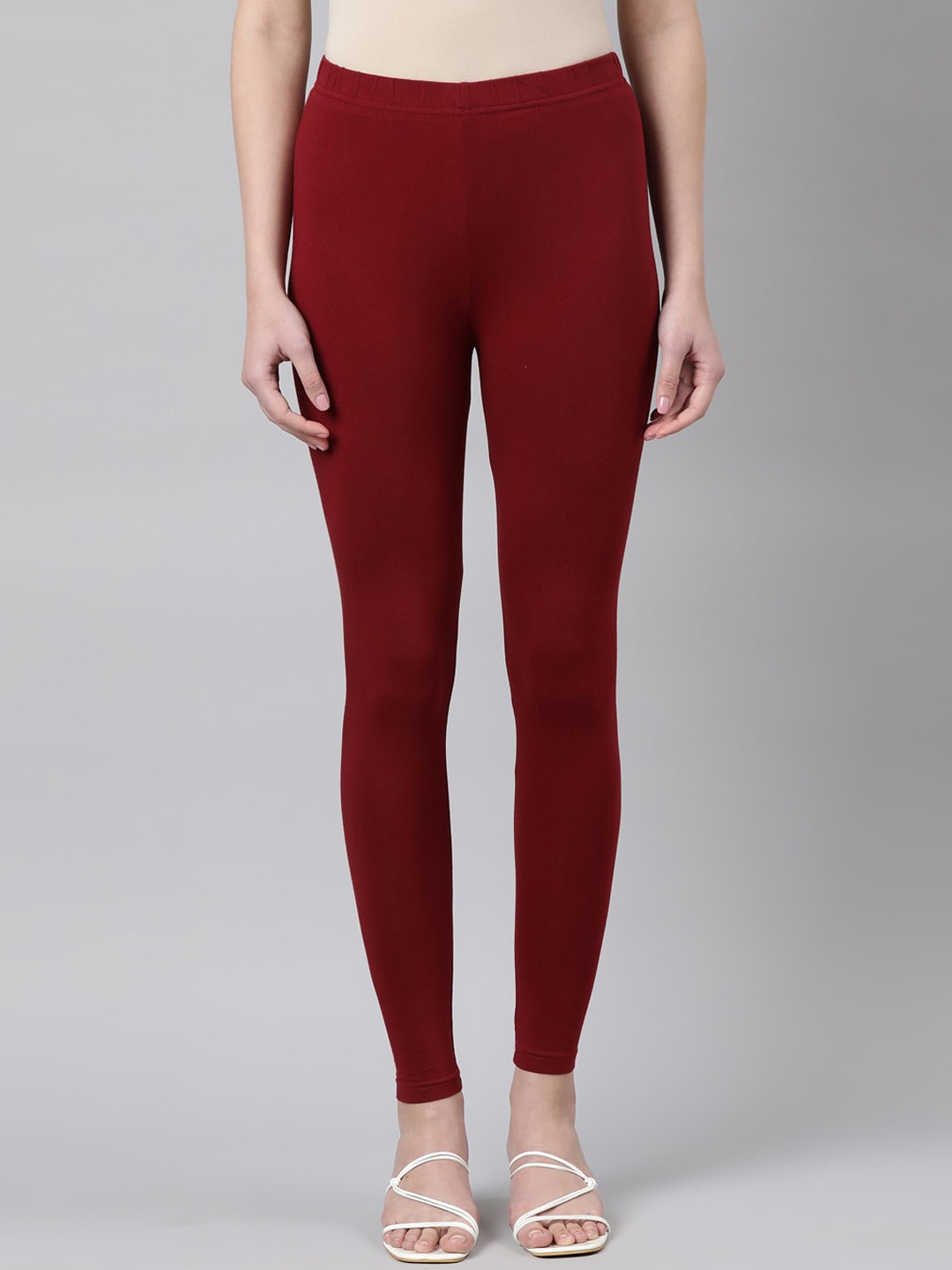 

Souchii Mid-Rise Ankle-Length Ethnic Leggings, Maroon