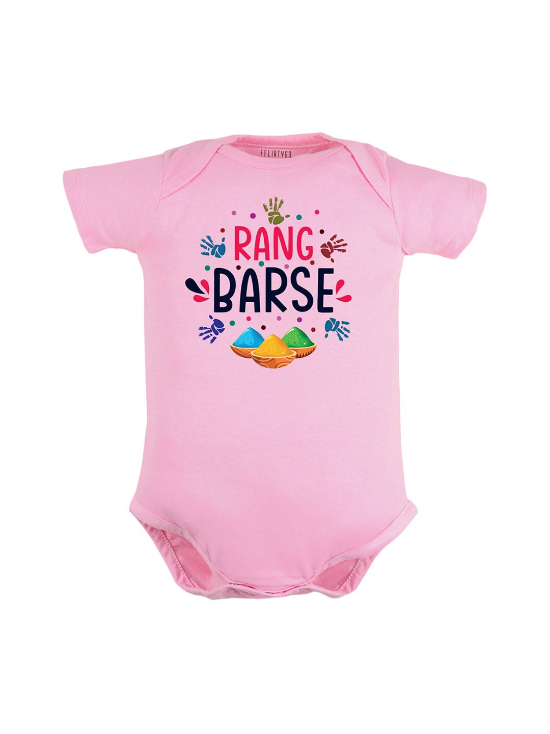 

FFLIRTYGO Infants Typography Printed Pure Cotton Bodysuit, Pink