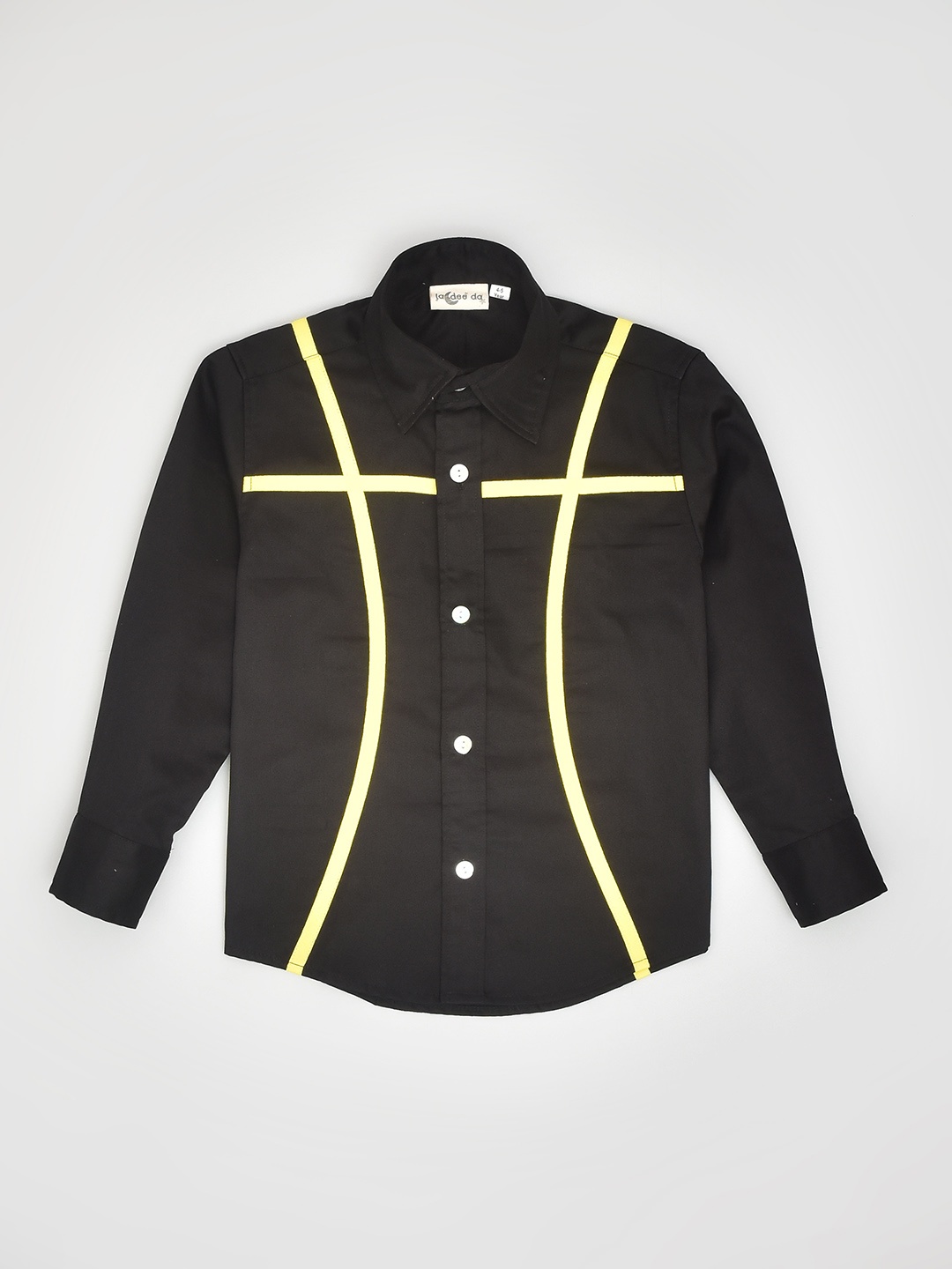 

BAESD Boys Spread Collar Regular Fit Cotton Opaque Striped Casual Shirt, Black