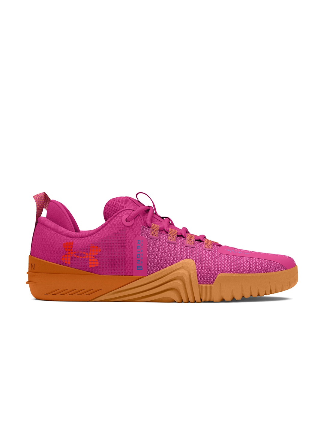 

UNDER ARMOUR Women Woven Design Tri-Base Reign 6 Training Shoes with Brand Logo Detail, Pink