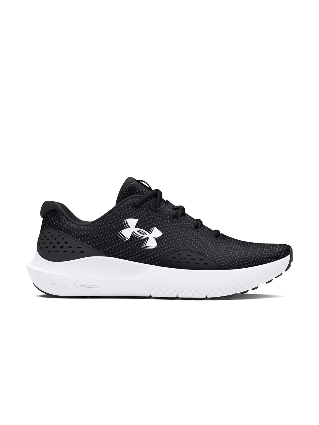 

UNDER ARMOUR Women Woven Design Charged Surge 4 Running Shoes with Brand Logo Detail, Black