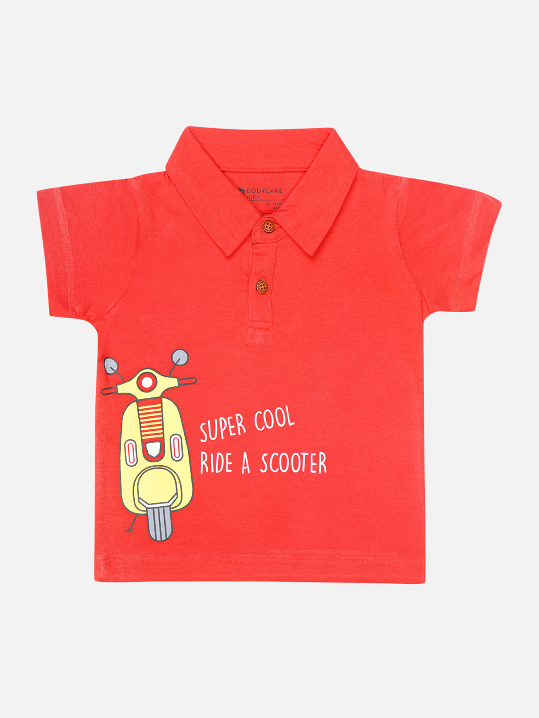 

Bodycare Boys Printed Polo Collar Cotton T-shirt, Red