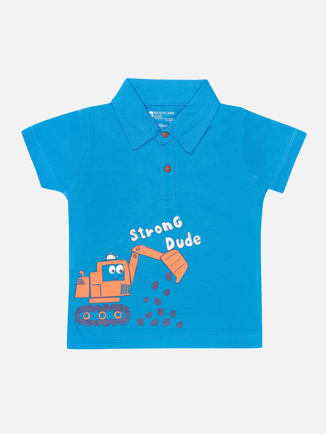 

Bodycare Boys Printed Polo Collar Short Sleeves Cotton T-shirt, Blue