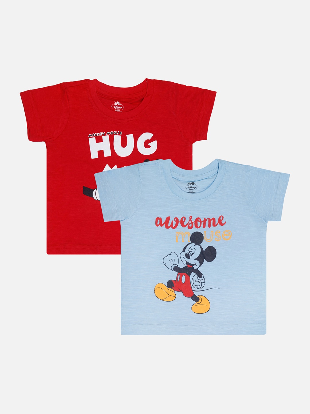 

Bodycare Infants Boys Pack Of 2 Typography Printed Cotton T-shirt, Red