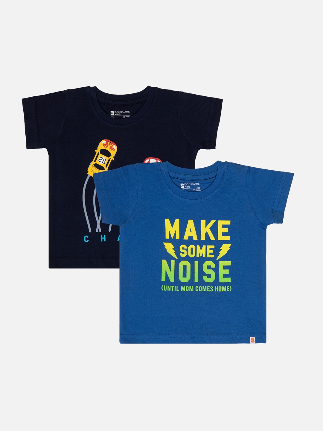 

Bodycare Boys Pack Of 2 Printed Cotton T-shirt, Navy blue