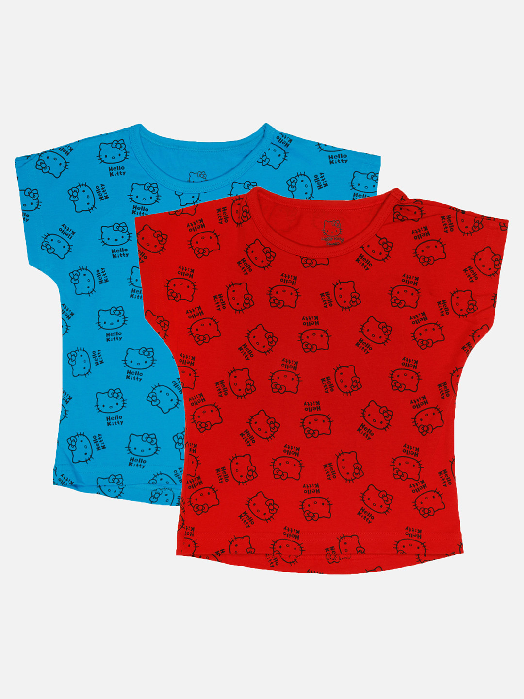 

Bodycare Girls Pack Of 2 Printed Cotton T-shirt, Red
