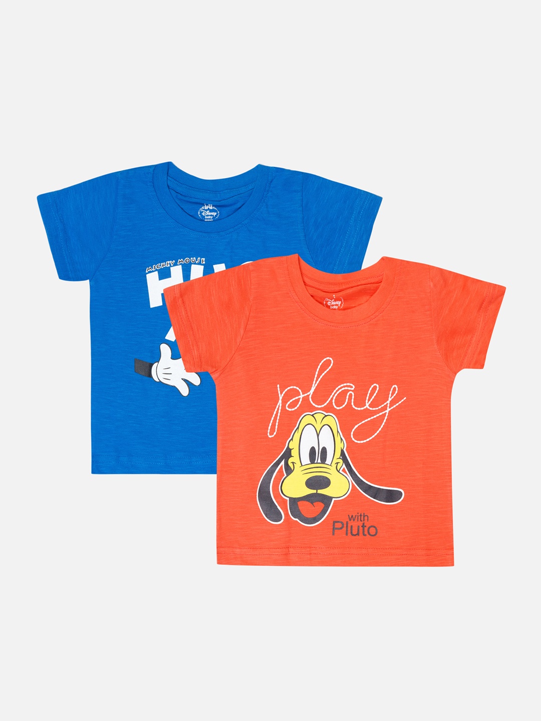 

Bodycare Boys Pack Of 2 Mickey Mouse Printed Round Neck Cotton T-shirts, Orange