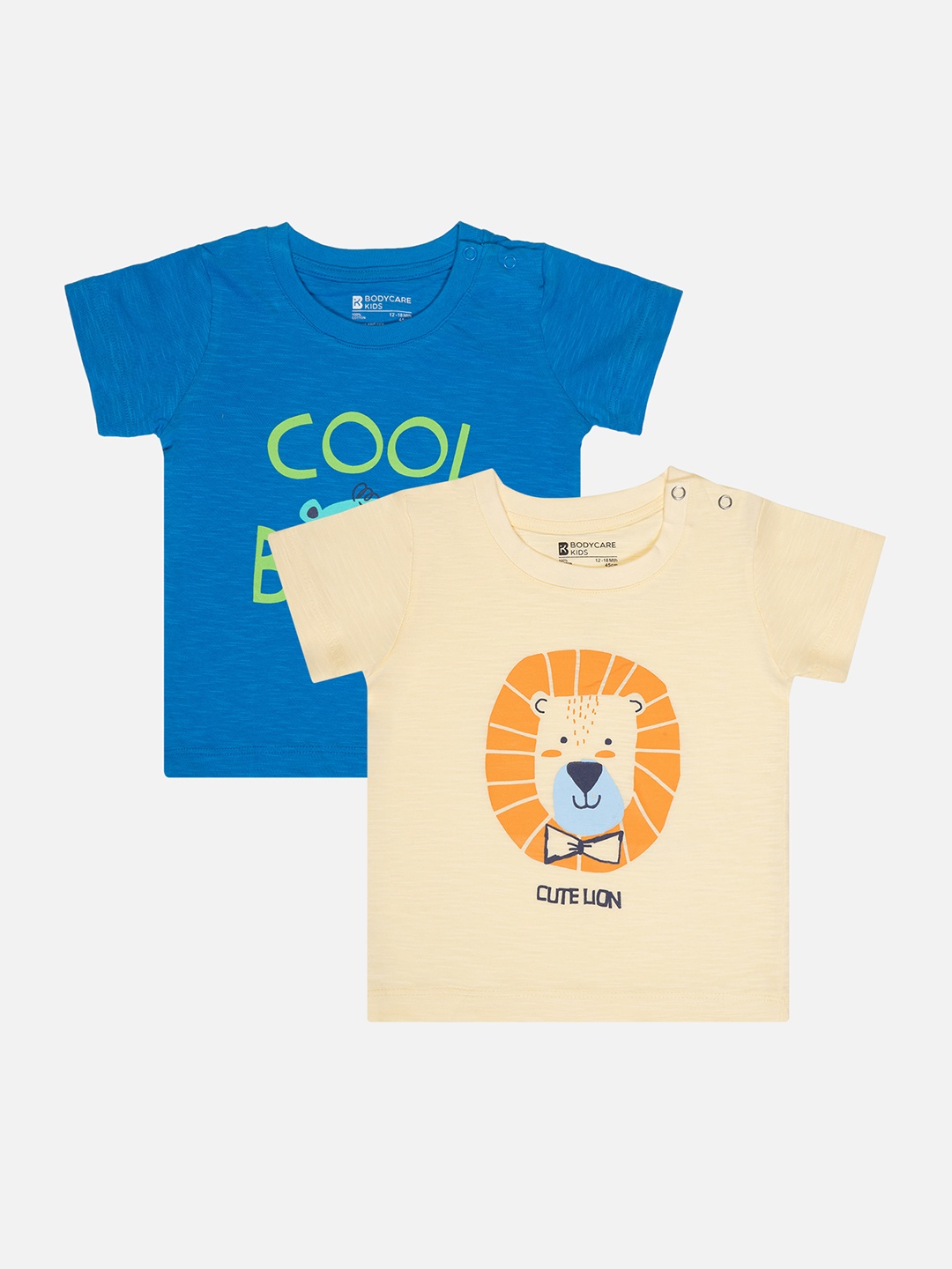 

Bodycare Infants Boys Pack Of 2 Graphic Printed Cotton T-shirts, Blue