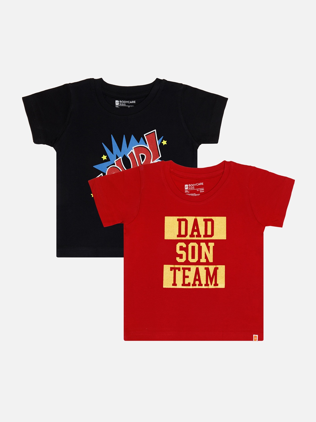 

Bodycare Boys Pack Of 2 Printed Cotton T-shirts, Black